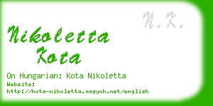 nikoletta kota business card